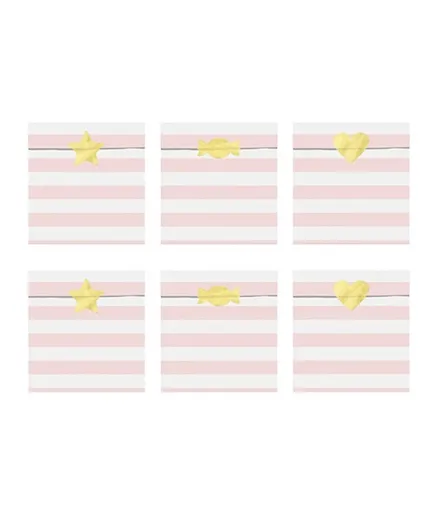 PartyDeco Yummy Treat Bags - Light Pink, Pack of 6