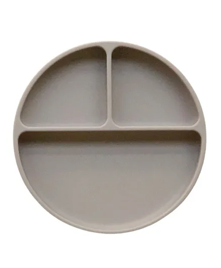 Peanut Silicone Suction Divided Plate - Sandstone