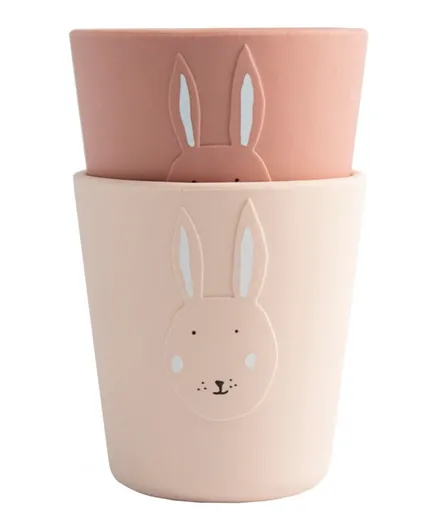 Trixie Mrs. Rabbit Silicone Cups Pink - Pack Of 2