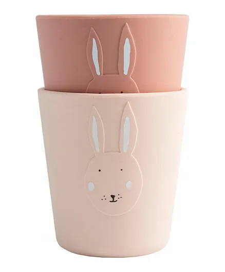 Trixie Mrs. Rabbit Silicone Cups Pink - Pack Of 2