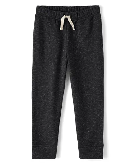 The Children's Place Solid Marled Fleece Jogger Pants - Black