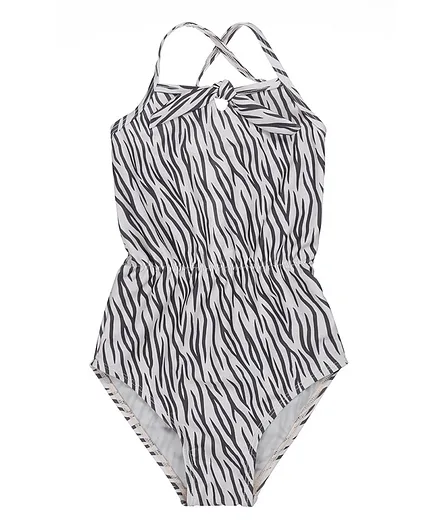 Koko Noko Tiger Stripe Swimming Costume - White