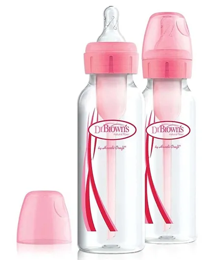 Dr. Brown's PP Narrow Options Plus Feeding Bottle Pack of 2 Pink  -250 ml