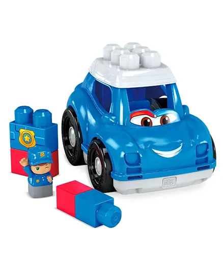 Mega Bloks Lil' Vehicles  Police Car Blue - 5 Piece