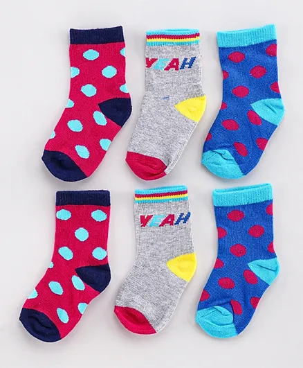 Minoti 3 Pack Polka Dot Socks - Multicolor