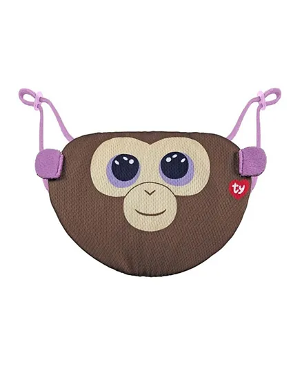 TY Kids Face Mask Monkey Coconut - Brown