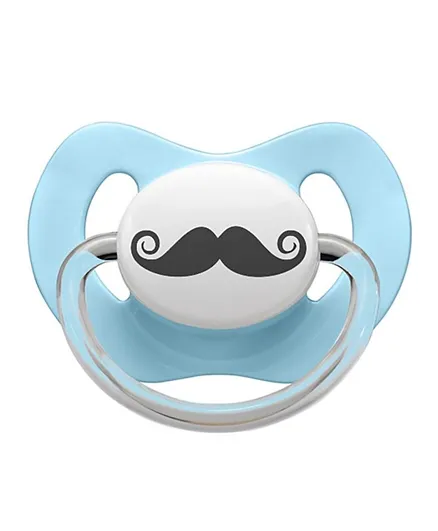 Little Mico Moustache Pacifier Blue - Size 2