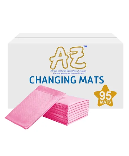 A to Z Pink Disposable Changing Mats - 95 Pieces