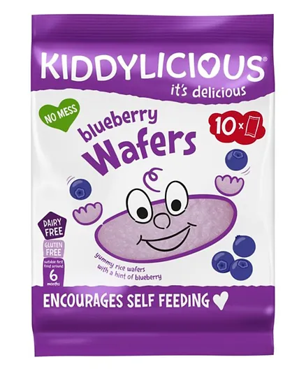 Kiddylicious Gluten and Dairy Free Blueberry Wafers - 10 Pieces