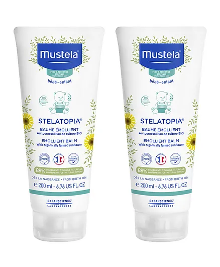 Mustela Stelatopia Emollient Balm Pack of 2 - 200ml Each