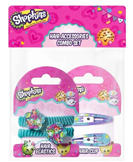 Shopkins Hair Clip and Pony Band Combo - Blue