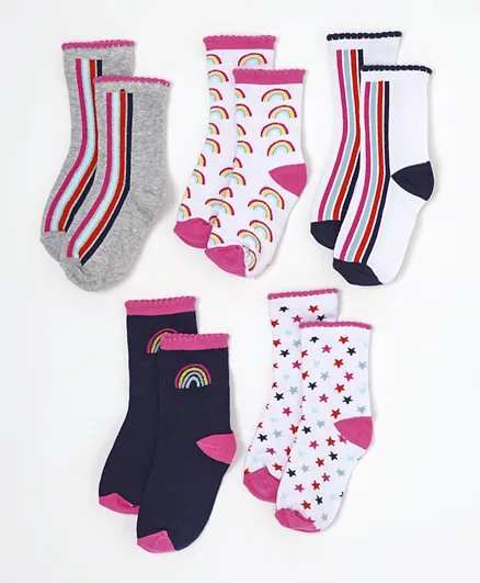 Minoti 5 Pack Rainbow Knitted Socks - Multicolor