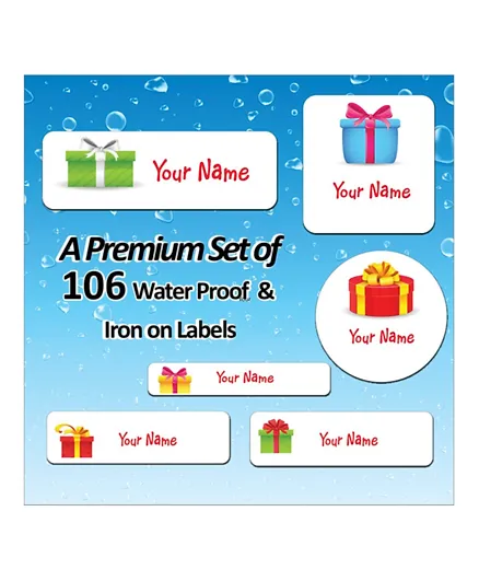 Ajooba Value Pack With Personalized Waterproof & Iron On Labels 0054 - Pack Of 106