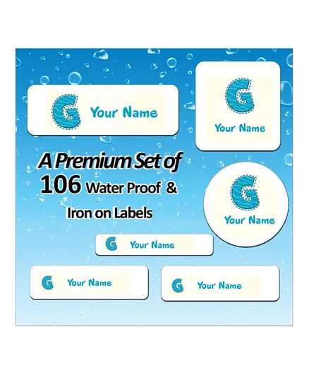 Ajooba Value Pack With Personalized Waterproof & Iron On Labels 0046 - Pack Of 106