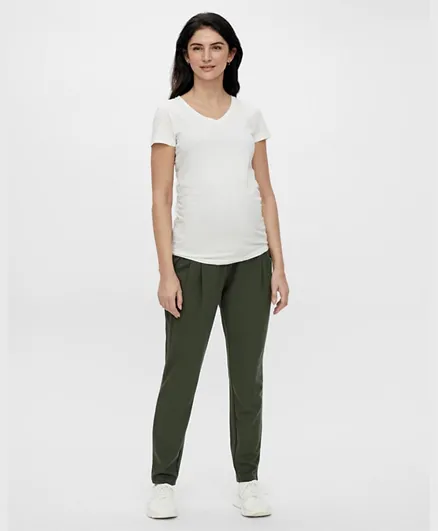 Mamalicious Jersey Trouser Pants - Dark Green