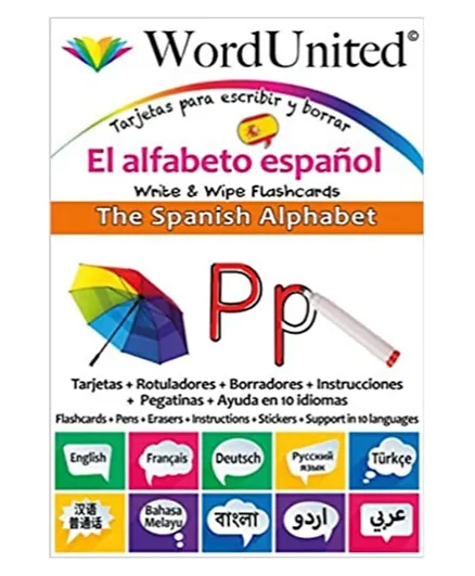 Word United Spanish Alphabet Write & Wipe Flash Cards - 58 Pages