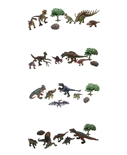 مجموعة شخصيات الحيوانات من سلسلة TTC موديل ديناصور - متنوعة من 5 قطع - بطول 13.50 سم