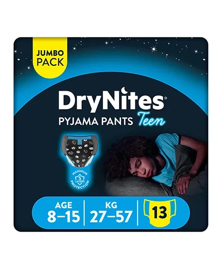 Huggies DryNites Pyjama Pants Teen Jumbo Pack Size 8 - 13 Pieces