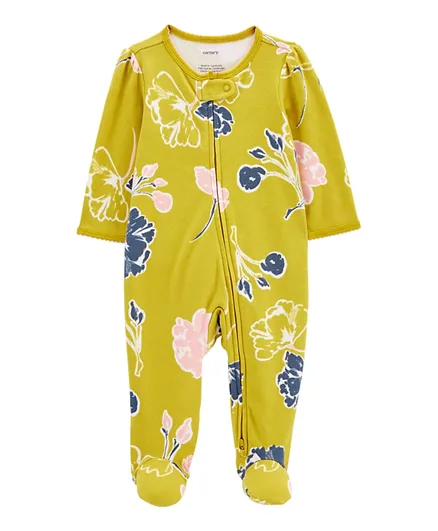 Carter's Floral 2-Way Zip Cotton Sleep & Play Pajamas - Multicolor