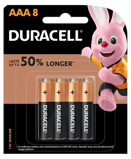 Duracell Type AAA Alkaline Batteries - Pack of 8
