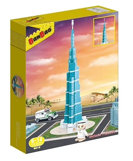 Banbao Burj Khalifa Crystal Clear Blue White 340 Pieces - 37.5 cm