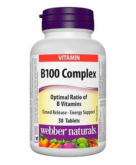 WEBBER NATURALS Vitamin B100 - 30 Tablets