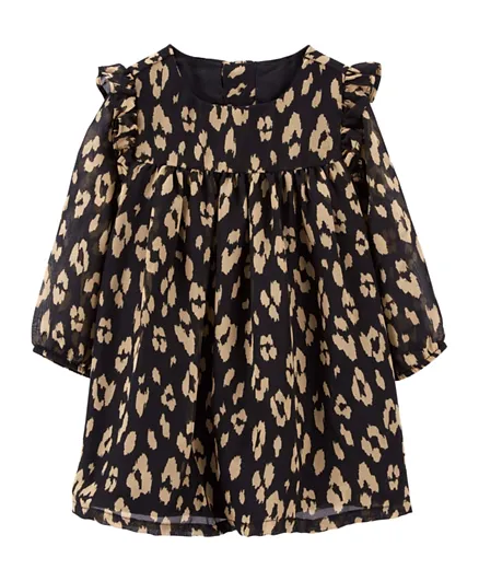 Carter's Leopard Bow Dress-Black