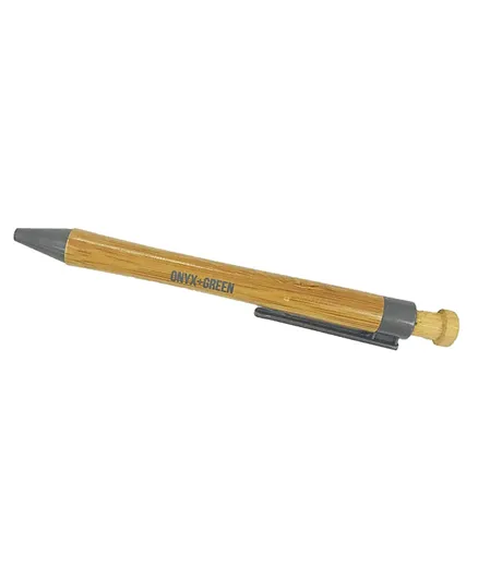 مجموعة أقلام حبر زرقاء من أونيكس اند جرين مصنوعة من خشب البامبو وبلاستيك الذرة (1009) بني - مكونة من قطعتين