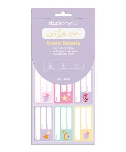 Stuck On You Pastel Party Book Labels - 18 Pieces