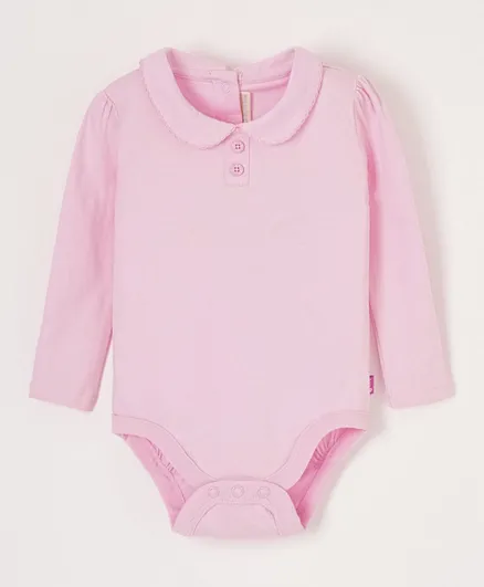 JoJo Maman Bebe Plain Peter Pan Bodysuit - Pink