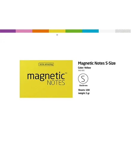 Tesla Amazing Magnetic Notes Yellow - Small