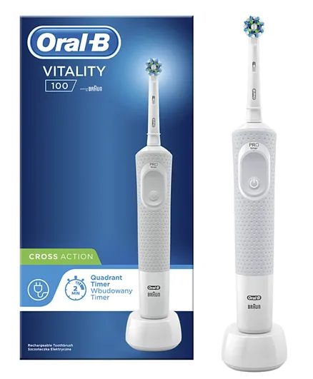 Oral-B Vitality-100 Cross Action Rechargeablre Toothbrush - White