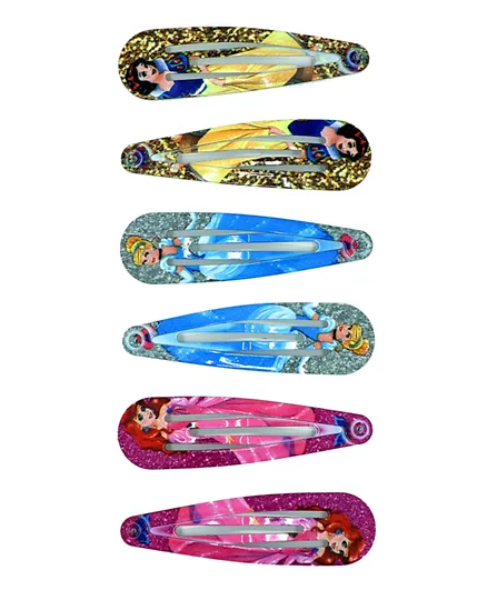 Disney Princess Hair Clips Pack of 6 - Multicolor