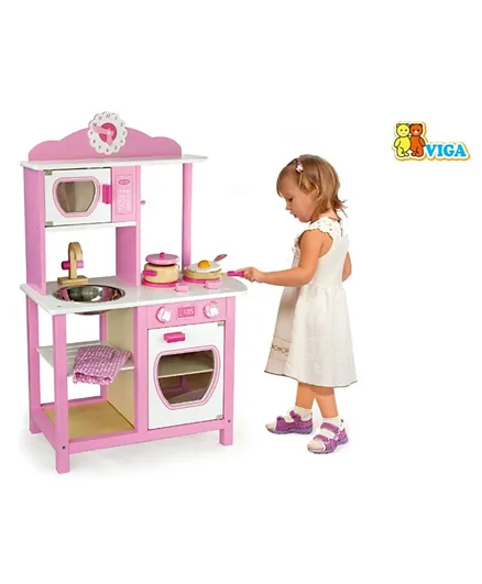 Viga Wooden The Princess Kitchen - Pink