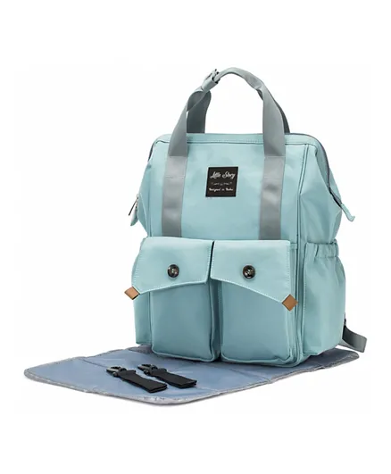 Little Story Elite Diaper Bag With Stroller Hooks & Changing Mat -Blue