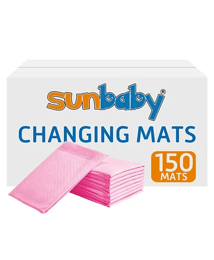 Sunbaby Disposable Changing Mats Pack of 150 - Pink