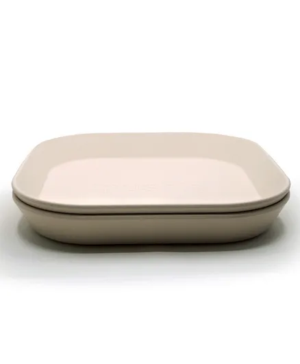 Mushie Square Dinner Plates Ivory - 2 Pieces