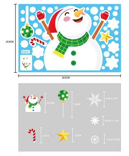 ملصق زجاج نافذة احتفالي بيبيكلو بتصميم سانتا رجل الثلج
