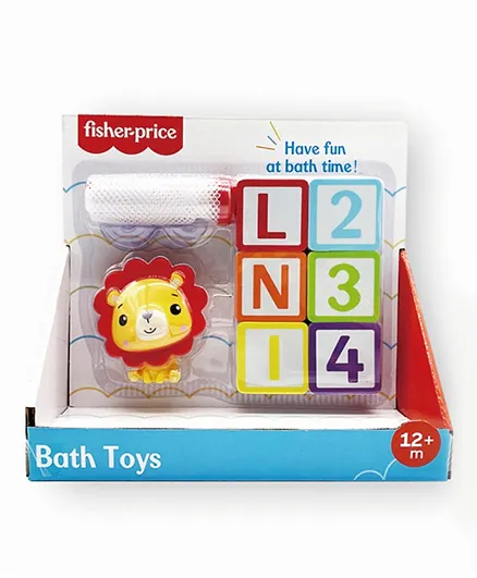 Fisher Price Bath Toys Letters, Numbers & Squirter Animal - Lion
