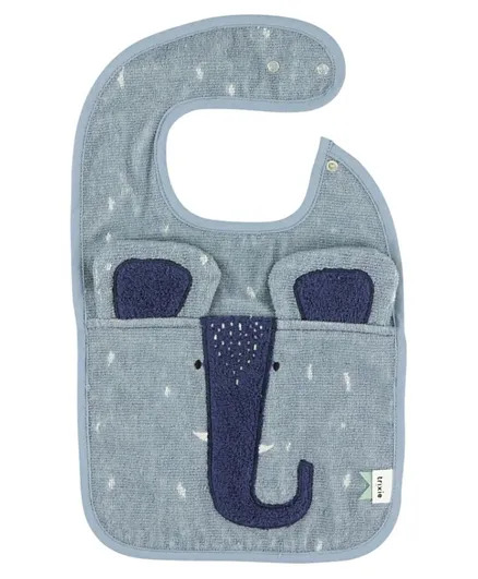 Trixie Blue Snap Bibs Pack of 1 - Mrs. Elephant