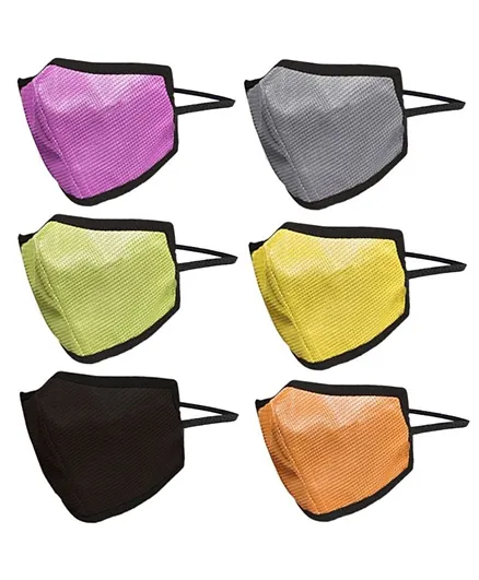 Swayam Reusable 4 Layers Outdoor Protective Face Mask Assorted Colours - Pack of 6