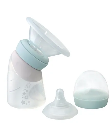 Marcus and Marcus 2 in 1 Silicone Breast Pump and Angled Feeding Bottle Set Mint