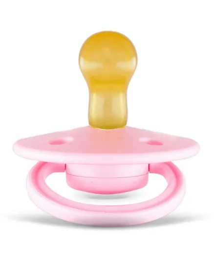 Rebael Mono Natural Rubber Round Pacifier Size 1 - Sweet Pink