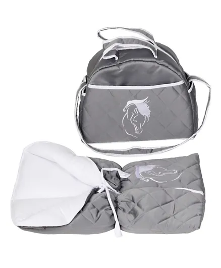 Little Angel Baby Sleeping Bag With Diaper Bag - White/Gray