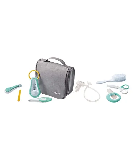 Beaba Hanging Toiletry Pouch With 9 Accessories - Grey