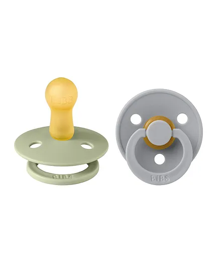 Bibs Colour 2 Pack Latex S2 Pacifier -  Sage & Cloud