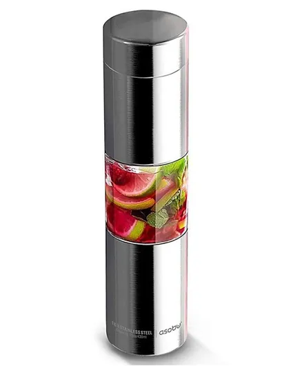 Asobu Flavor U See Stainless Steel Fruit Infuser Slim And Classy Water Bottle Silver - 430 ml