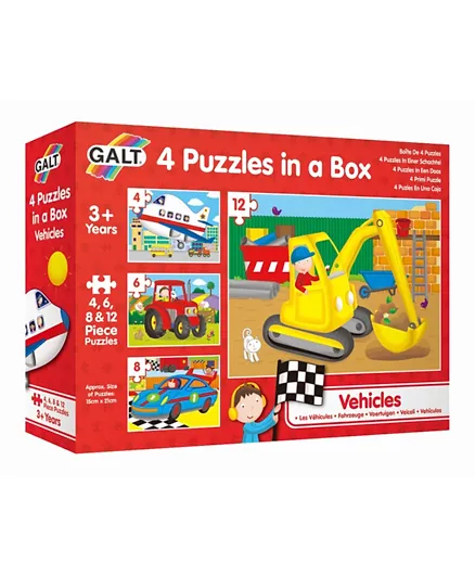 Galt Toys Vehicles 4 Puzzles in a Box - 30 Pieces