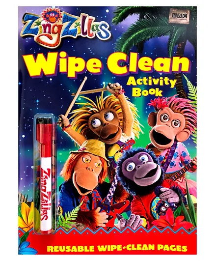 ZingZillas  Wipe Clean Activity Book  with pen - 16 Pages