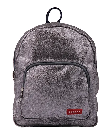 Bakker Mini Glitter Backpack Dark Grey - 11 Inches
